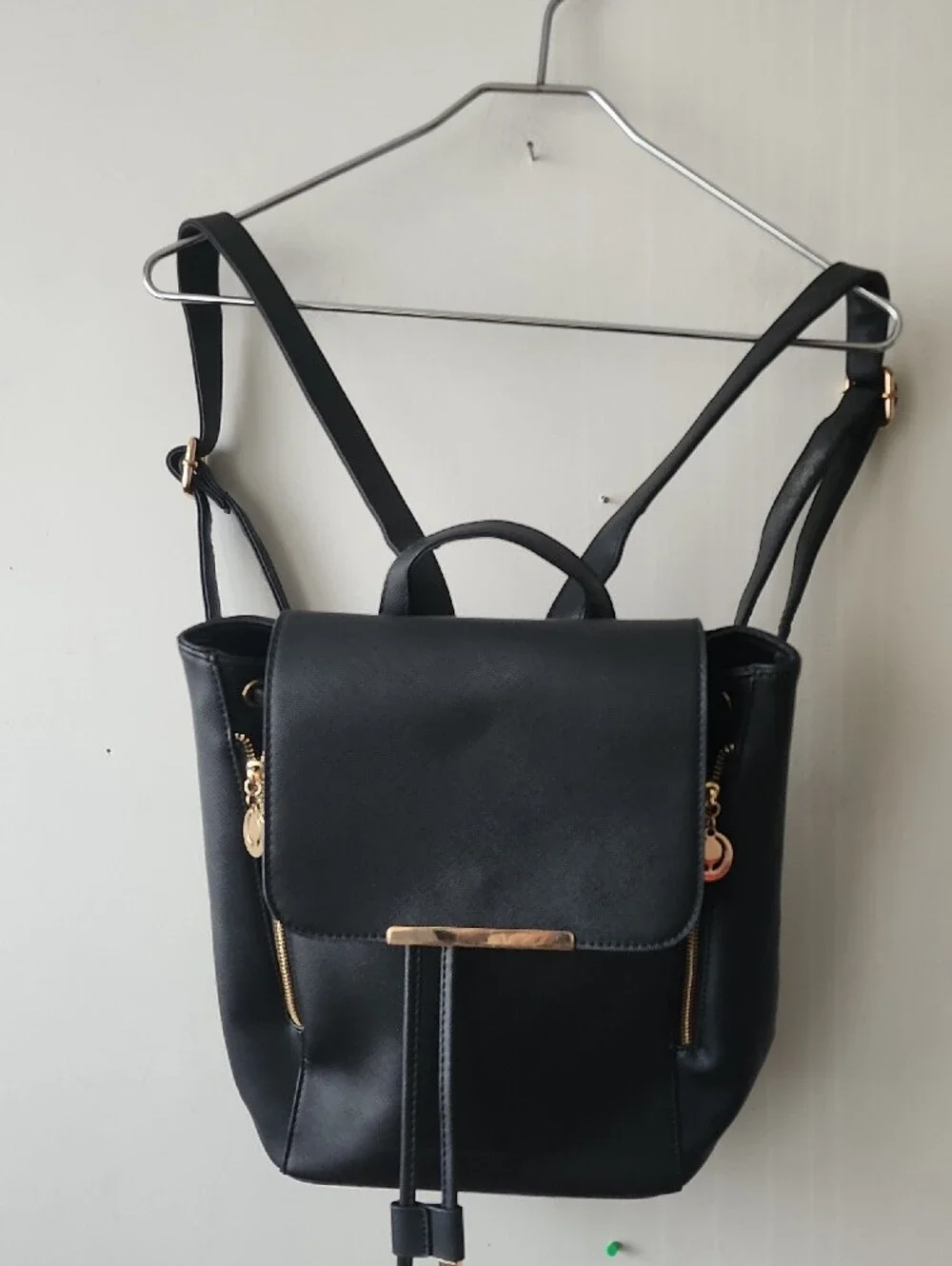 Elegant Black Women’s Backpack with Gold Hardware. Great Condition